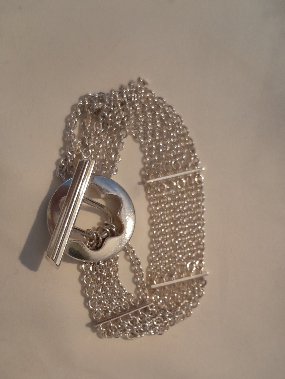 Montblanc Silver Multi-Strand Toggle Chain Bracelet